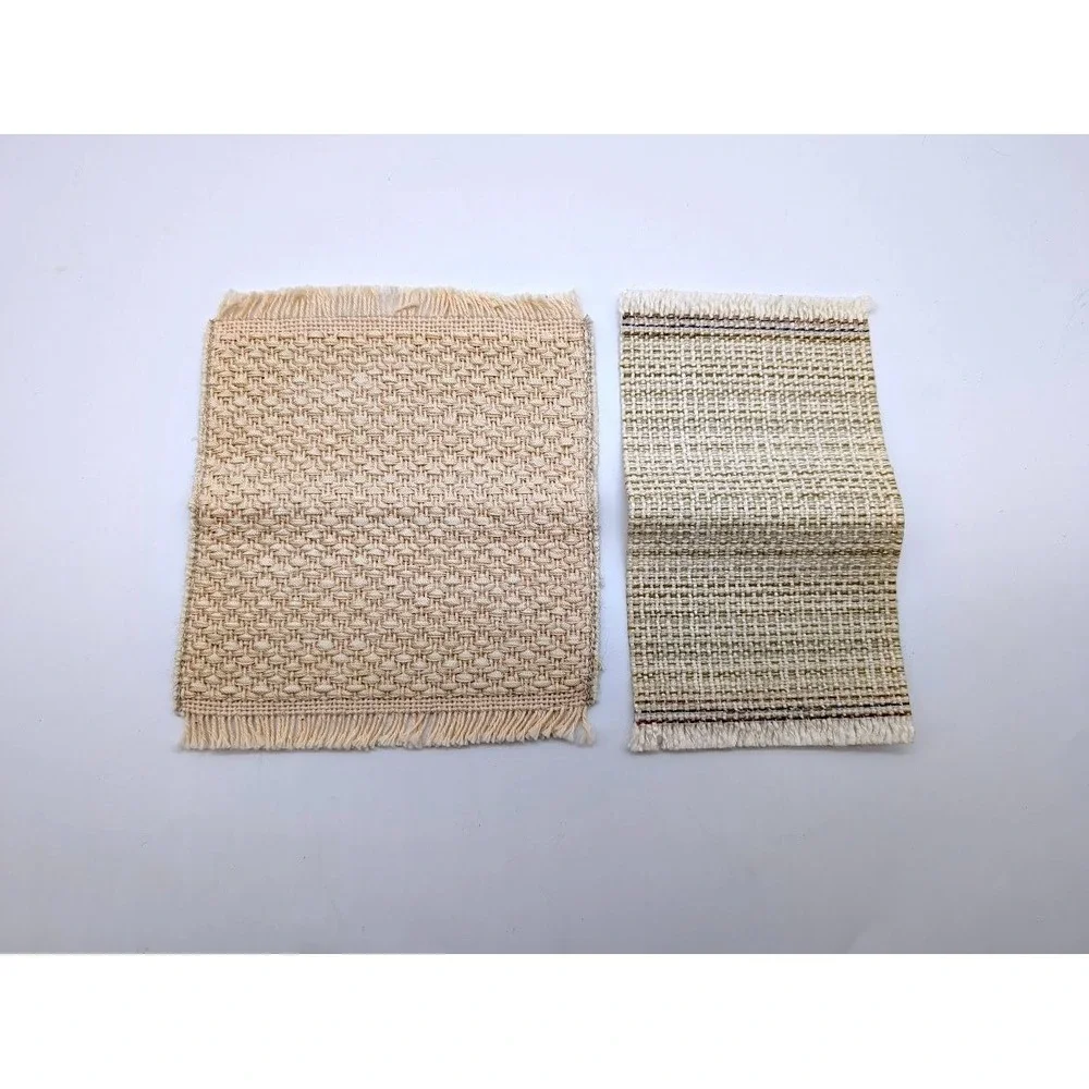 1:12 Miniature Dollhouse Rugs Set of 2 Woven Fringe Farmhouse Country Minimalist